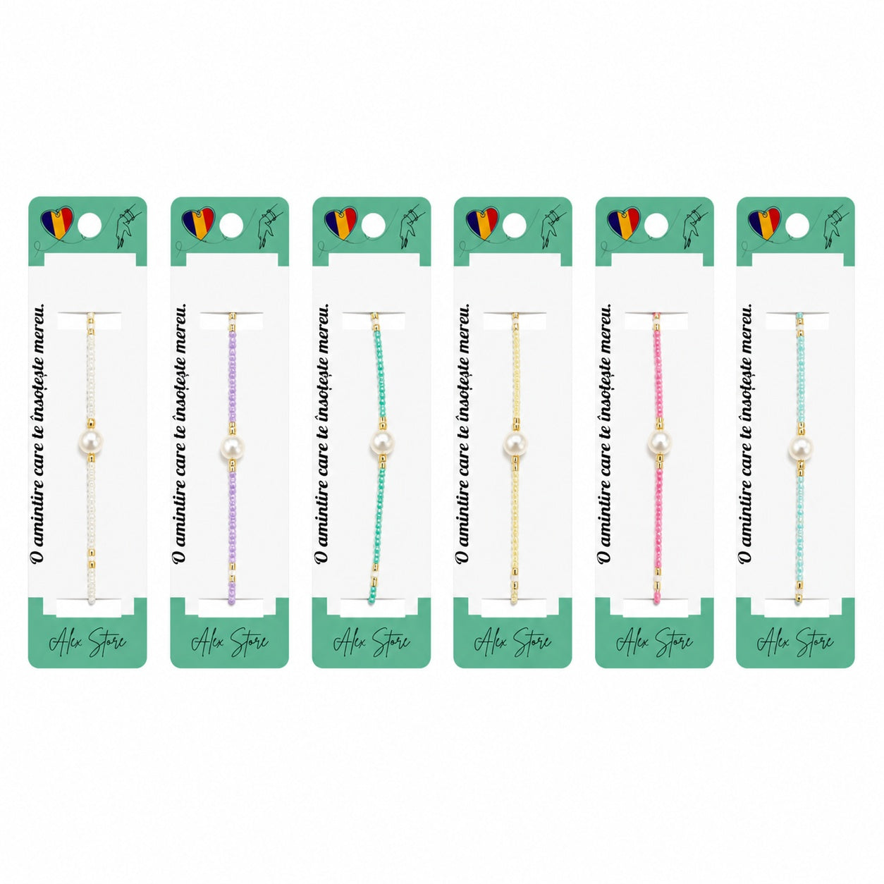 Set 12 Brățări Reglabile cu Pandantiv Perlat – Brățări Elegante cu Mărgele Colorate