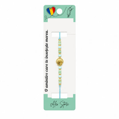 Set 12 Brățări Reglabile cu Pandantiv Scoică – Modele Colorate