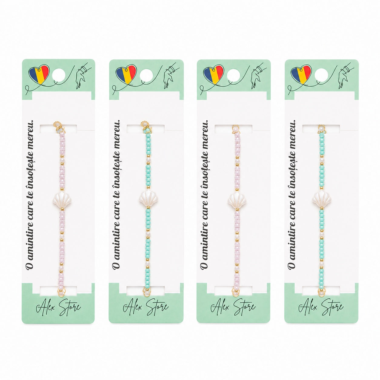 Set 12 Brățări Reglabile cu Pandantiv Scoică Perlată – Brățări Elegante de Mână cu Mărgele