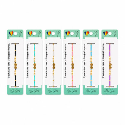Set 12 Brățări Reglabile cu Pandantiv Scoici – Mărgele Colorate, Accesorii de Vară