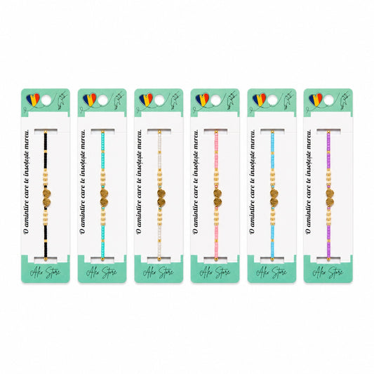 Set 12 Brățări Reglabile cu Pandantiv Scoici – Mărgele Colorate, Accesorii de Vară