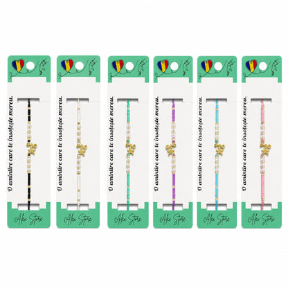 Set 12 Brățări Reglabile cu Pandantiv Stea și Căluț de Mare – Brățări Colorate