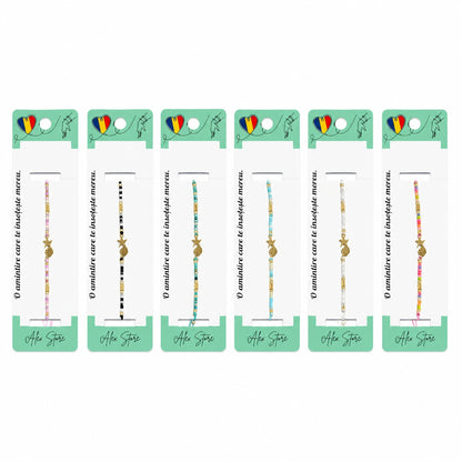 Set 12 Brățări Reglabile cu Pandantiv Stea și Scoică, Multicolore