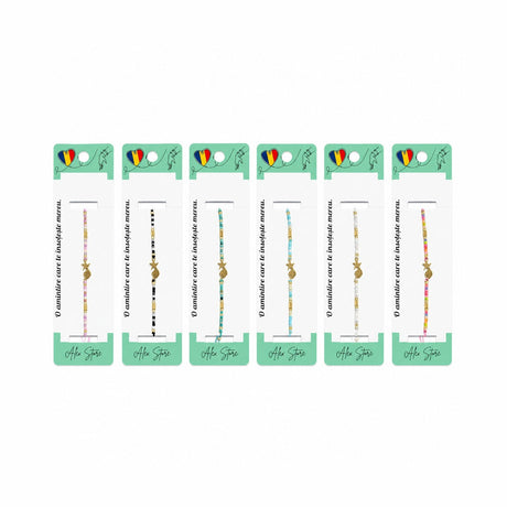 Set 12 Brățări Reglabile cu Pandantiv Stea și Scoică, Multicolore