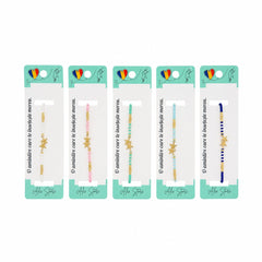 Set 12 Brățări Reglabile cu Pandantiv Steluțe – Brățări de Mână Elegante cu Mărgele Colorate