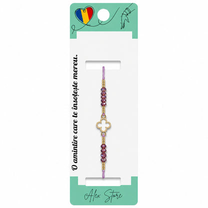 Set 12 Brățări Reglabile cu Pandantiv Trifoi – Mărgele Colorate, Accesorii Elegante