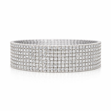 Set 12 bratari ROXE argintii elastice cu pietre albe stralucitoare elegante