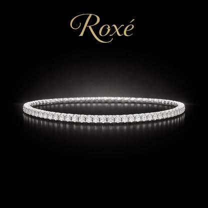 Set 12 bratari ROXE argintii elastice cu pietre albe stralucitoare elegante