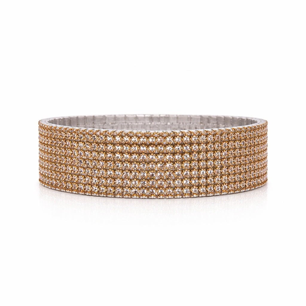 Set 12 bratari ROXE argintii elastice cu pietre aurii aramii elegante