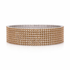 Set 12 bratari ROXE argintii elastice cu pietre aurii aramii elegante