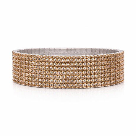 Set 12 bratari ROXE argintii elastice cu pietre aurii aramii elegante
