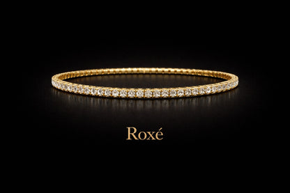 Set 12 bratari ROXE aurii elastice cu pietre albe stralucitoare elegante