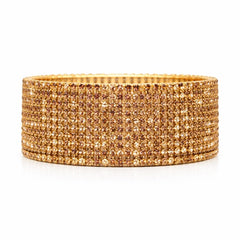Set 12 bratari ROXE aurii elastice cu pietre aurii si aramii elegante