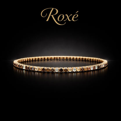 Set 12 bratari ROXE aurii elastice cu pietre roz negre si albe elegante