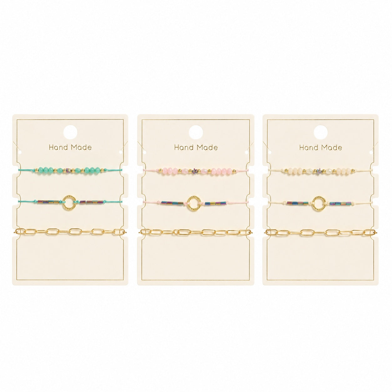 Set 12 Brățări Trio Handmade – 16 cm, Reglabile, Culori Diferite, Stil Elegant și Modern