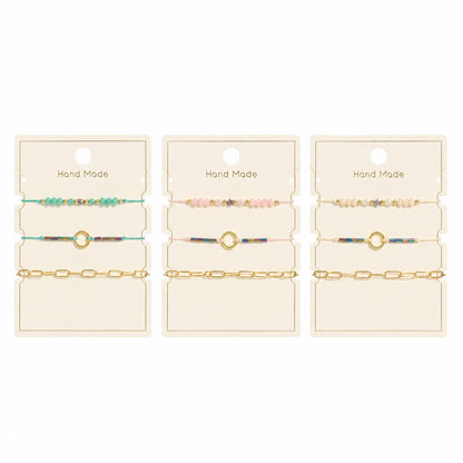 Set 12 Brățări Trio Handmade – 16 cm, Reglabile, Culori Diferite, Stil Elegant și Modern