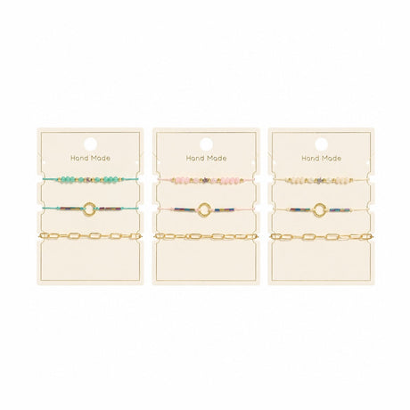 Set 12 Brățări Trio Handmade – 16 cm, Reglabile, Culori Diferite, Stil Elegant și Modern