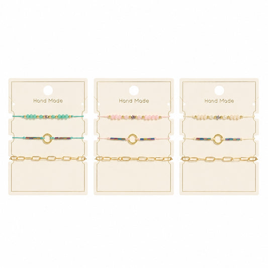 Set 12 Brățări Trio Handmade – 16 cm, Reglabile, Culori Diferite, Stil Elegant și Modern
