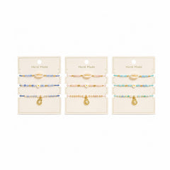 Set 12 Brățări Trio Handmade cu Scoici – 16 cm, Reglabile, Culori Diferite