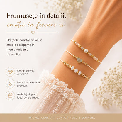 Set 12 Brățări Trio Inimioară Handmade – 16 cm, Reglabile, Culori Diferite, Elegante și Delicate