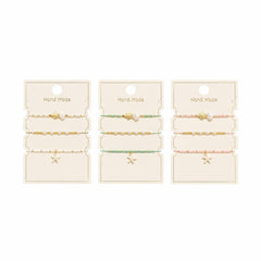 Set 12 Brățări Trio Scoică și Țestoasă Handmade – 16 cm, Reglabile, Culori Diferite