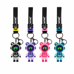 Set 12 Brelocuri Astronaut 7 cm pentru Chei și Ghiozdan – Diverse Culori, Model Space
