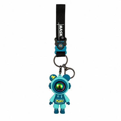 Set 12 Brelocuri Astronaut 7 cm pentru Chei și Ghiozdan – Diverse Culori, Model Space