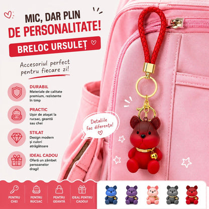 Set 12 Brelocuri Cățeluș 6 cm – Mix Culori, Accesorii pentru Chei, Ghiozdan și Geantă
