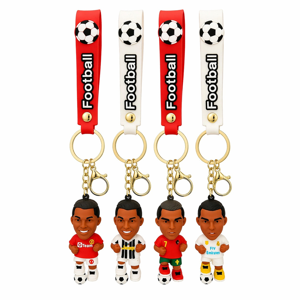 Set 12 brelocuri fotbalist cu figurina si curea sport