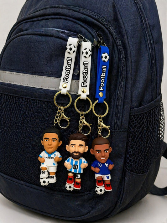 Set 12 brelocuri fotbalisti cu figurine si curea colorata