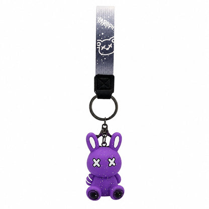 Set 12 Brelocuri Iepuraș 5,5 cm – Mix Culori, Accesorii pentru Chei, Ghiozdan și Geantă
