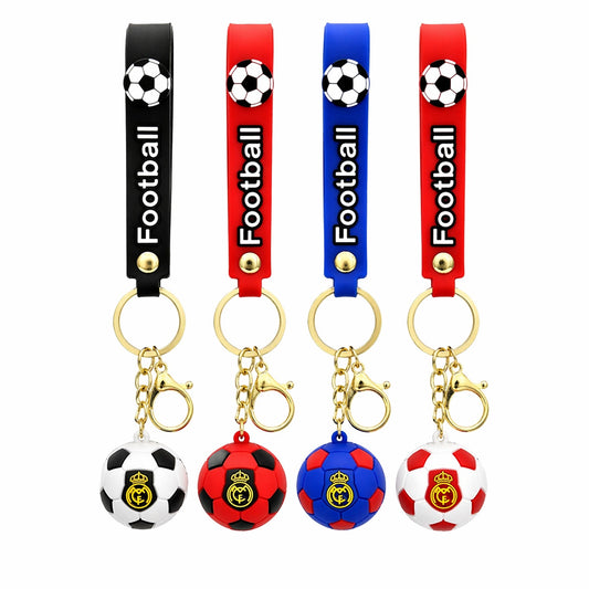 Set 12 brelocuri mingi fotbal si curea colorata, carabina