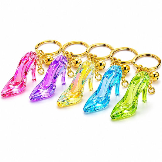 Set 12 Brelocuri Pantof cu Toc 6.5 cm – Mix Culori, Accesorii Elegante pentru Chei și Genți