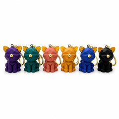 Set 12 Brelocuri Pisică 4,5 cm – Mix Culori, Accesorii pentru Chei, Ghiozdan și Geantă