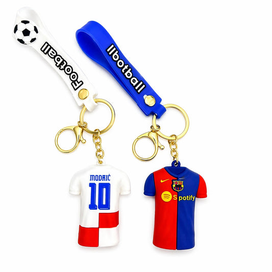 Set 12 brelocuri tricouri fotbal, 6 cm, din silicon, modele diferite