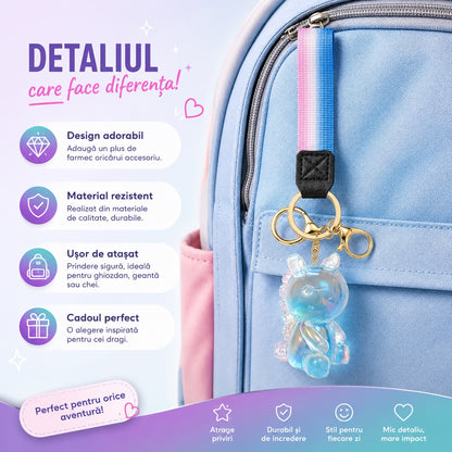 Set 12 Brelocuri Unicorn 6 cm pentru Chei și Ghiozdan – Diverse Culori, Design Adorabil
