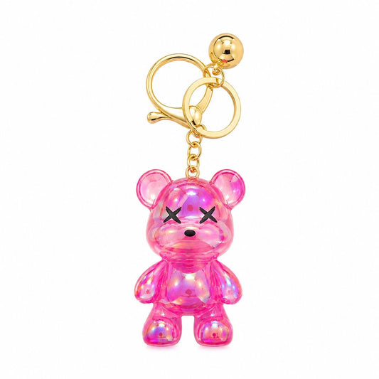 Set 12 Brelocuri Ursuleț 5,5 cm – Mix Culori Holografice, Accesorii pentru Chei, Ghiozdan și Geantă