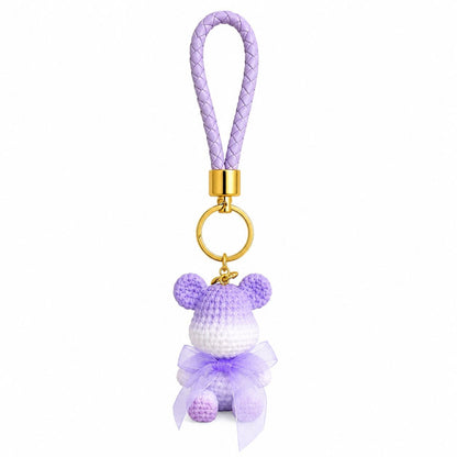 Set 12 Brelocuri Ursuleț cu Fundita 5,5 cm – Mix culori, Accesorii Colorate pentru Chei și Ghiozdane