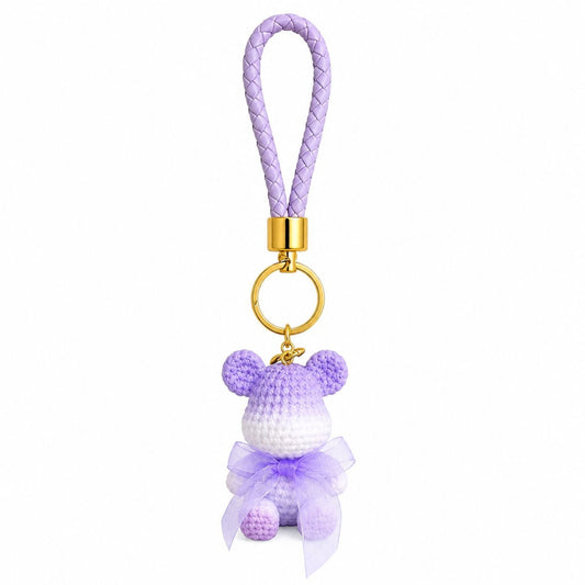 Set 12 Brelocuri Ursuleț cu Fundita 5,5 cm – Mix culori, Accesorii Colorate pentru Chei și Ghiozdane