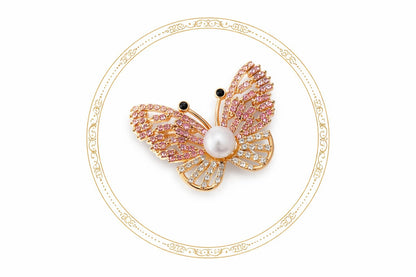 Set 12 brose Martisor, 5 cm, Fluture cu cristale, Cadou 1 Martie