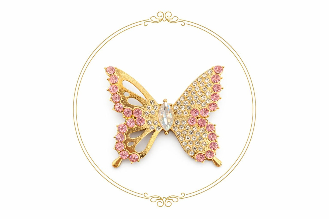 Set 12 brose Martisor, 5 cm, Fluture cu cristale, Cadou 1 Martie