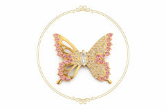 Set 12 brose Martisor, 5 cm, Fluture cu cristale, Cadou 1 Martie