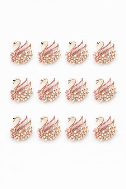 Set 12 brose Martisor, 5 cm, Lebada, Cadou 1 Martie