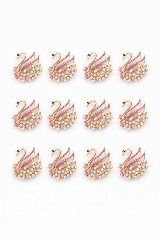 Set 12 brose Martisor, 5 cm, Lebada, Cadou 1 Martie