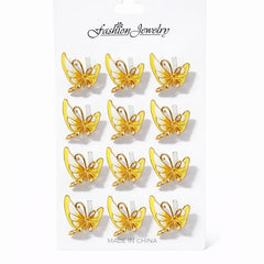 Set 12 brose martisor fluture auriu, simbol transformare si libertate 15x9cm