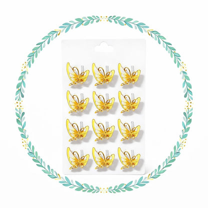 Set 12 brose martisor fluture auriu, simbol transformare si libertate 15x9cm