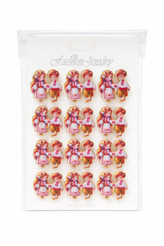 Set 12 brose Martisor pe carton prezentare, 17x10 cm, Cadou 1 Martie, Copii in port popular