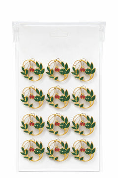 Set 12 brose Martisor pe carton prezentare, 17x10 cm, Cadou 1 Martie, Ghiocei cu buburuza