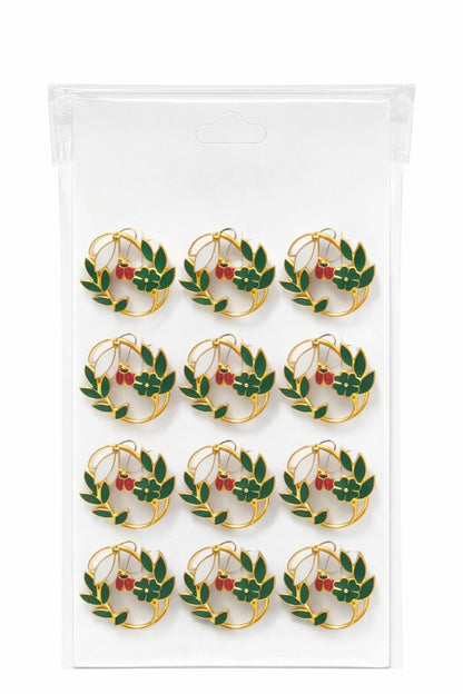 Set 12 brose Martisor pe carton prezentare, 17x10 cm, Cadou 1 Martie, Ghiocei cu buburuza