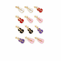 Set 12 brose Martisor pe carton prezentare, 17x10 cm, Cadou 1 Martie, Chitara diverse culori